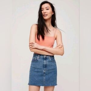 Aritzia Wilfred Free Denim Cut Off Mini Skirt | Sz 00